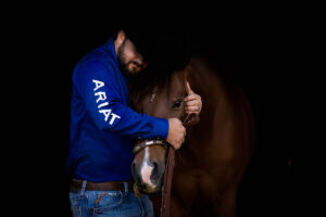 Cowboy loving on his Horse - Horse and Rider Session