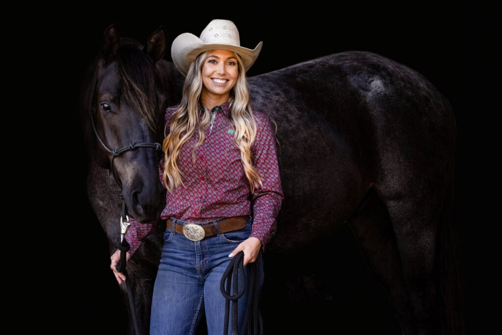 Equestrian Photographer blue roan horse with Rider western