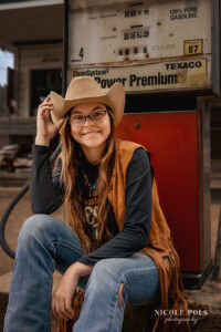 western cowboy Vintage Gas Station Photoshoot