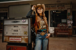 western cowboy Vintage Gas Station Photoshoot