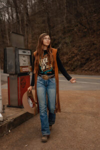 western cowboy Vintage Gas Station Photoshoot