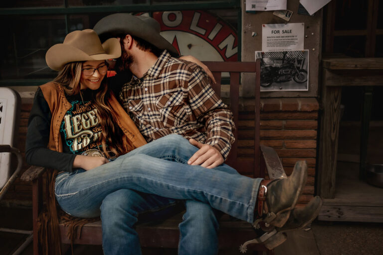 Vintage Gas Station Couple Photoshoot