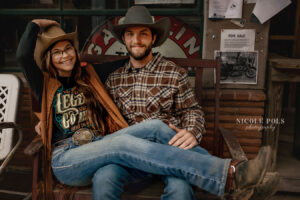 Retro Western Charm: Vintage Gas Station Couple Photoshoot in the Smokey Mountains