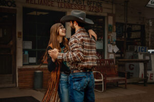 western cowboy Vintage Gas Station Photoshoot