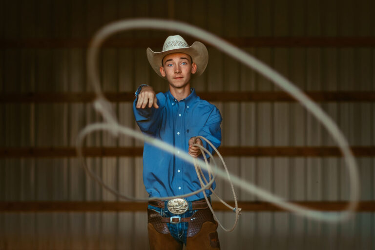 Western Senior Photo Session Horse & Cowboy