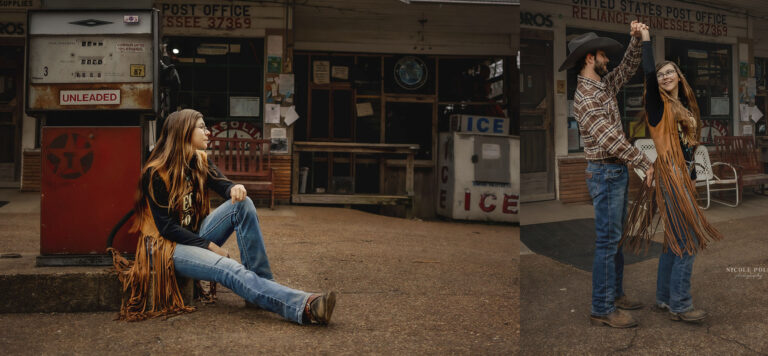Vintage Gas Station Couple Photoshoot