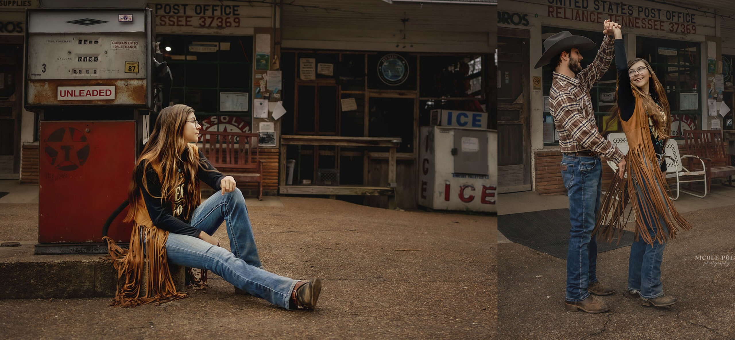 Vintage Gas Station Couple Photoshoot