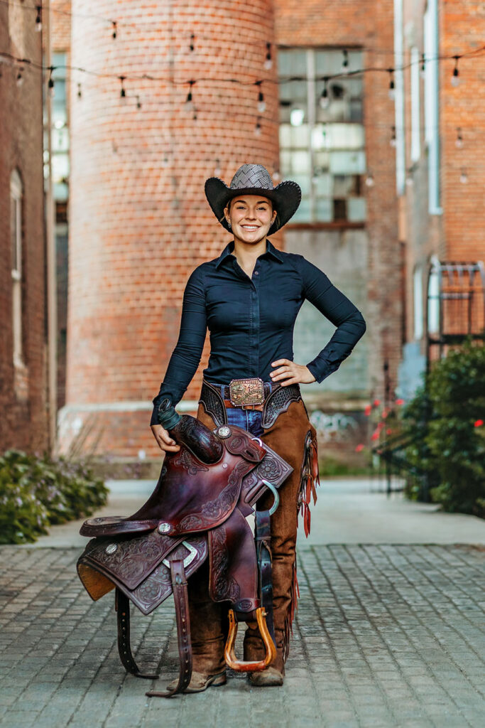 western cowgirl with don rich saddle