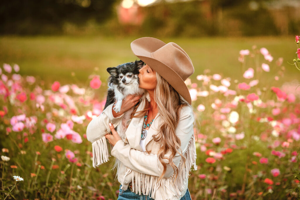 best friend cowgirl with her dog