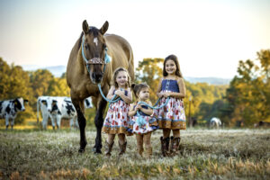 family photoshoot with horses in Tennessee