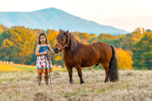 family photoshoot with horses in Tennessee