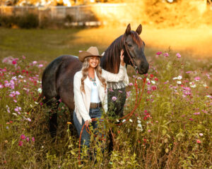 Beautiful Horse Photography - Cowgirl in Wildflower field
