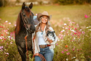 Beautiful Horse Photography - Cowgirl in Wildflower field