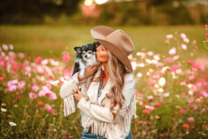 Beautiful Horse Photography - Cowgirl in Wildflower field