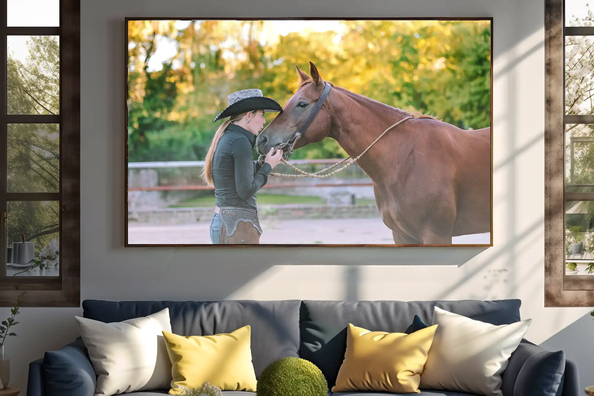 Horse and Rider finished wallart
